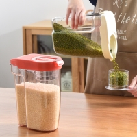 厂家现货 2kg塑料日本米桶 透明五谷杂粮桶 新款日式带量杯储米箱